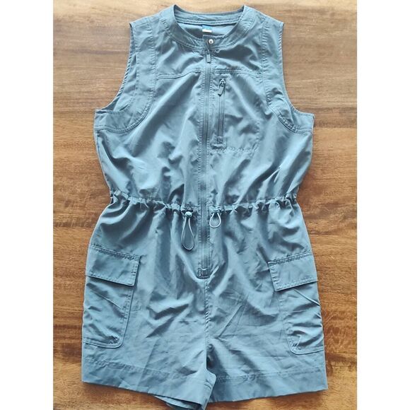 Old Navy Pants - Old Navy StretchTech Romper Ocean Blue Size Small Quick Dry Sleeveless Zip Pocke
